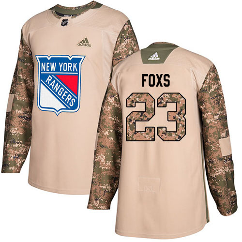 Adidas Rangers #23 Adam Foxs Camo Authentic 2017 Veterans Day Stitched Youth NHL Jersey